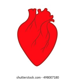 vector red human heart icon.