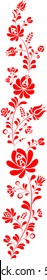 Vector red hungarian folk ornament vertical silhouette
