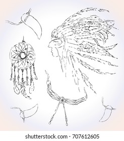 Vector red Indian illustration