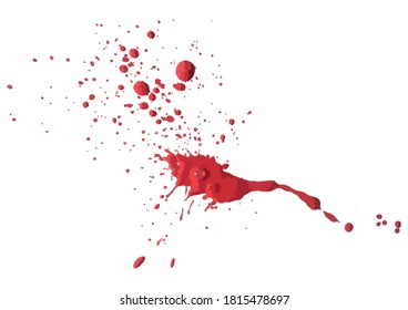 Vector Red Ink Bloody Volume Splash, Blot  Grunge Textured Element For Design, Background In The Shape Of Blood 