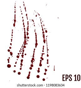 Vector red Ink stain, blots and splashes. Isolated Realistic paint drops, design elements.