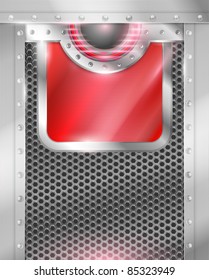 vector red iron template with shiny circle