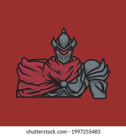 Vector Red Knight Mascot Logo