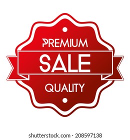 Vector  Red Label Isolated On White Background