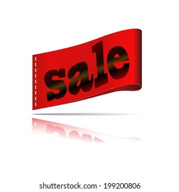 Vector red label of "sale".