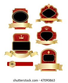vector red labels and banners