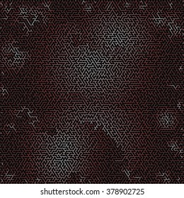 Vector Red Labyrinth on Black Background. Kids Maze