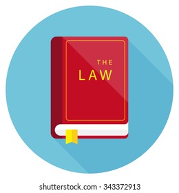 vector red law book / flat style, illustration, icon / suitable for mobile apps, web apps and print media