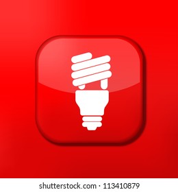 Vector red  light bulb icon. Eps10. Easy to edit
