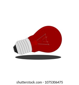 Vector red light bulb tools isolated icon
