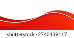 Vector red line background curve element with white space for text and message design, overlapping layers, vector illustration