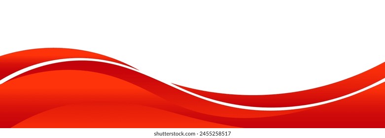 Vector red line background curve element with white space for text and message design, overlapping layers, vector