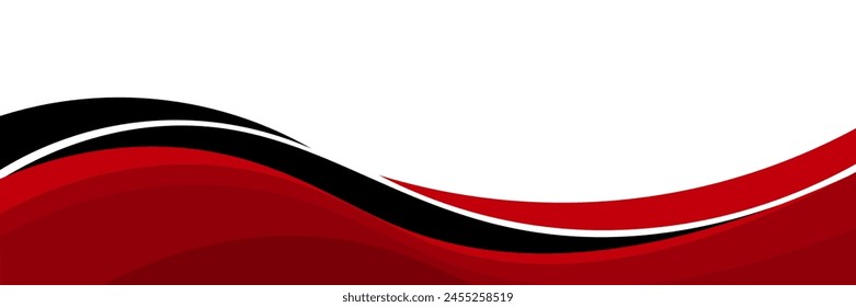 Vector red line background curve element with white space for text and message design, overlapping layers, vector