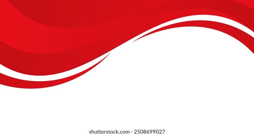 Vector red line background curve element with white space for text and message design, overlapping layers modern arts abstract red arts