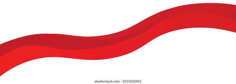 Vector red line background curve element with white space for text and message design, overlapping layers, vector