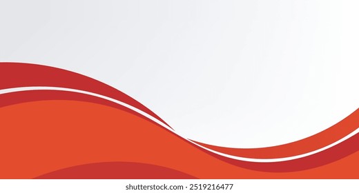 Vector red line background curve element with white space for text and message design, overlapping layers, vector