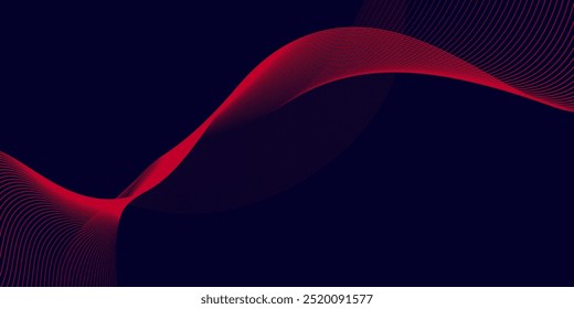 Vector red line background curve element with white space for text and message design, overlapping layers, vector
