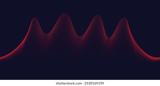 Vector red line background curve element with white space for text and message design, overlapping layers, vector