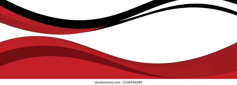 Vector red line background curve element with white space for text and message design, overlapping layers, vector