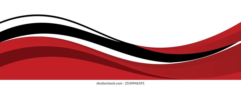 Vector red line background curve element with white space for text and message design, overlapping layers, vector