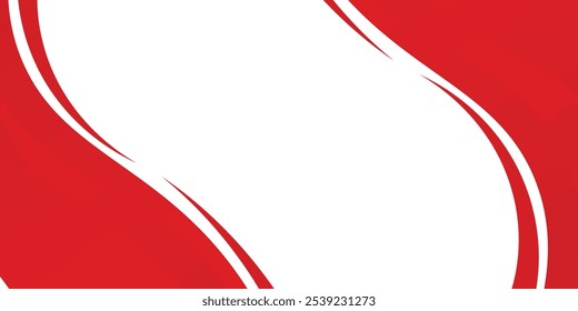Elemento de curva de plano de fundo de linha vermelha de vetor com espaço em branco para design de texto e mensagem