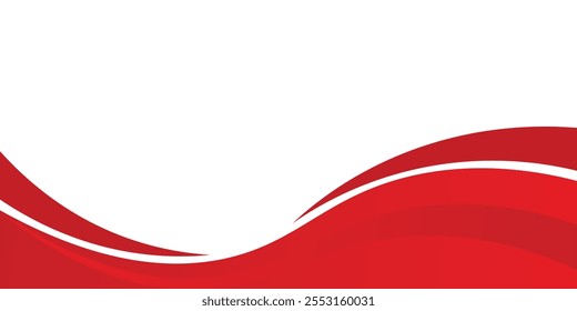 Elemento de curva de fondo de línea roja de Vector con espacio en blanco para el diseño de texto y mensajes, capas superpuestas. Eps10