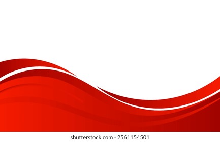 Vector red line background curve element with white space for text, message and poster design, overlapping layers
