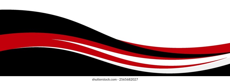 Vector red line background curve element with white space for text and message design, overlapping layers, vector