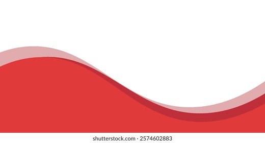 Vector red line background curve element with white space for text and message design, overlapping layers. Eps10
