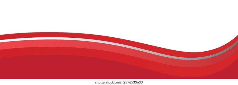 Vector red line background curve element with white space for text and message design, overlapping layers, vector