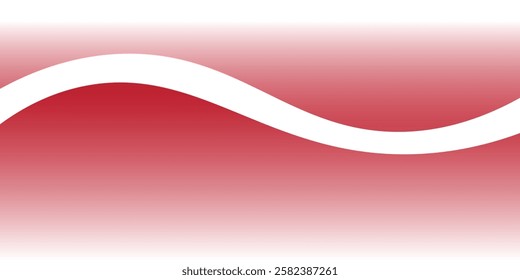Vector red line background curve element with white space for text and message design, overlapping layers, 