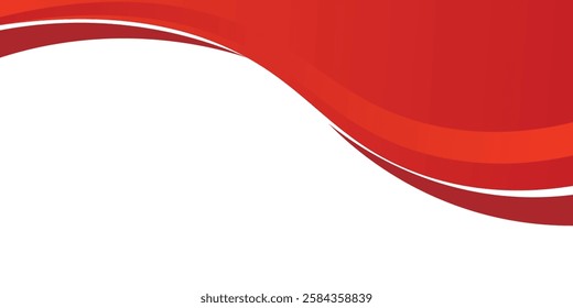 Vector red line background curve element with white space for text and message design modern background