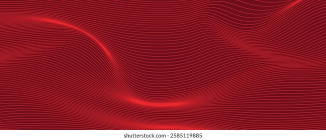 Vector red line background curve element with white space for text and message design, overlapping layers, vector	
