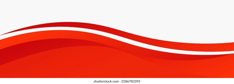 Vector red line background curve element with white space for text and message design, overlapping layers, vector