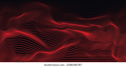 Vector red line background curve element with white space for text and message design