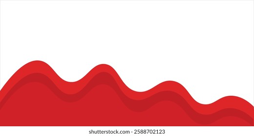 Vector red line background curve element with white space for text and message design, overlapping layers. vector illustration