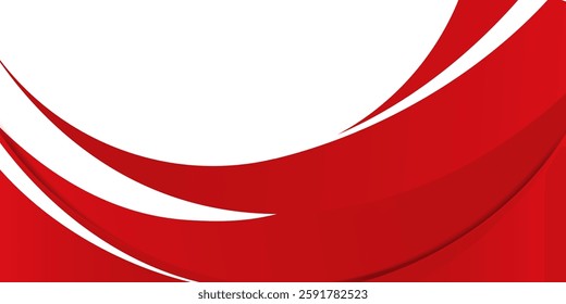 Vector red line background curve element with white space for text and message design. Eps10