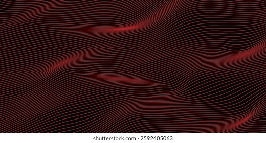 Vector red line background curve element with white space for text and message design, overlapping layers.