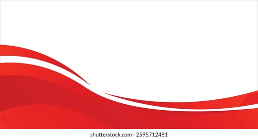 Vector red line background curve element with white space for text and message design art