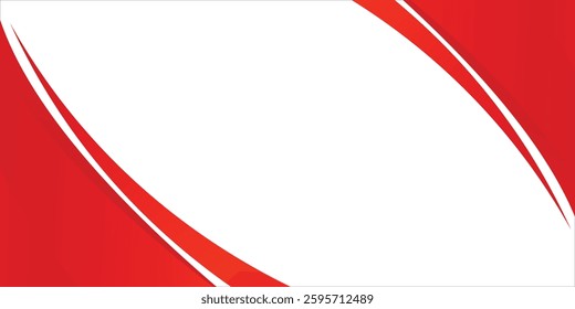 Vector red line background curve element with white space for text and message design art