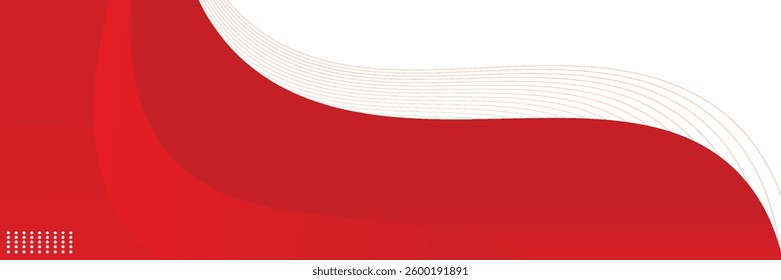 Vector red line background curve element with white space for text and message design.