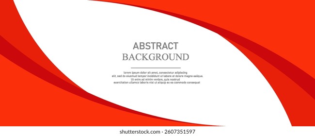 Vector red line background curve element with white space for text and message design, overlapping layers, vector