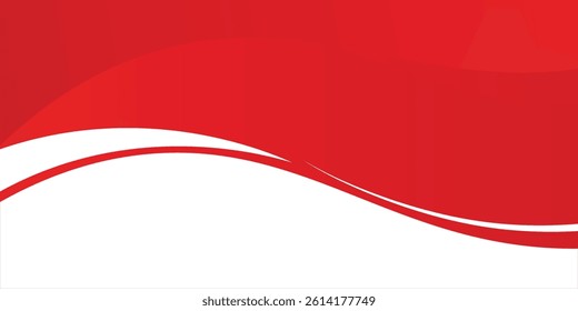 Vector red line background curve element with white space for text and message design concept, overlapping layers, vector
