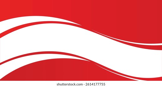 Vector red line background curve element with white space for text and message design concept, overlapping layers, vector