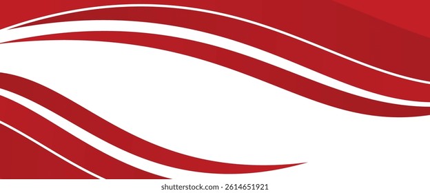 Vector red line background curve element with white space for text and message design, overlapping layers, vector illustration