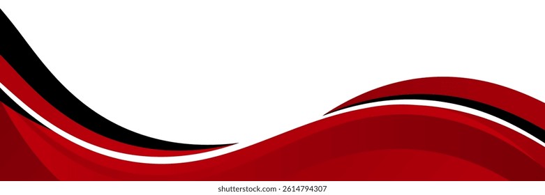 Vector red line background curve element with white space for text and message design, overlapping layers, vector