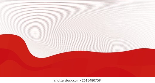 Vector red line background curve element with white space for text and message design. vector illustration
