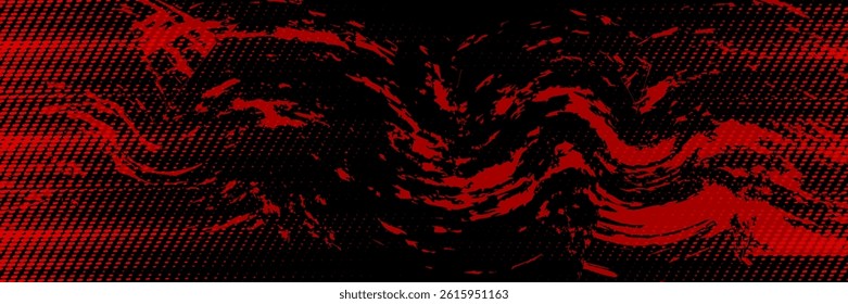 Vector red line background curve element with black space for text and message design, overlapping layers	