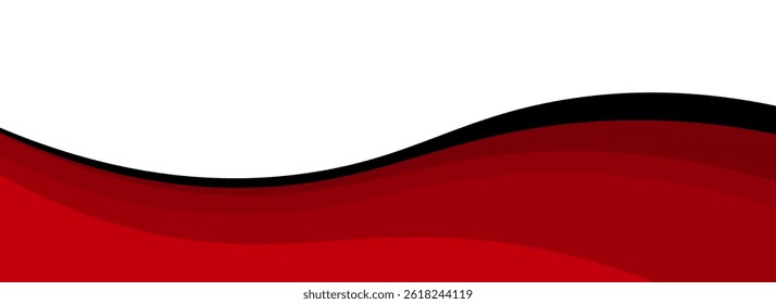 Vector red line background curve element with white space for text and message design, overlapping layers. vector