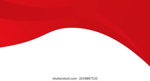 Vector red line background curve element with white space for text and message design, overlapping layers. 
